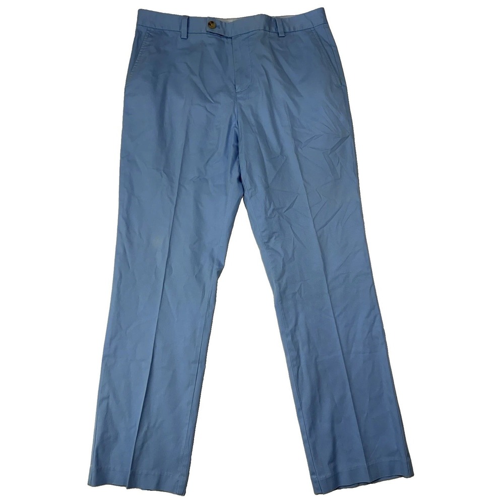 Vineyard Vines Chilmark Chino Pants Blue Burgee Cotton Flat Front Preppy 34x30
